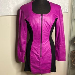 1980’s Vintage Leather and Knit mini dress